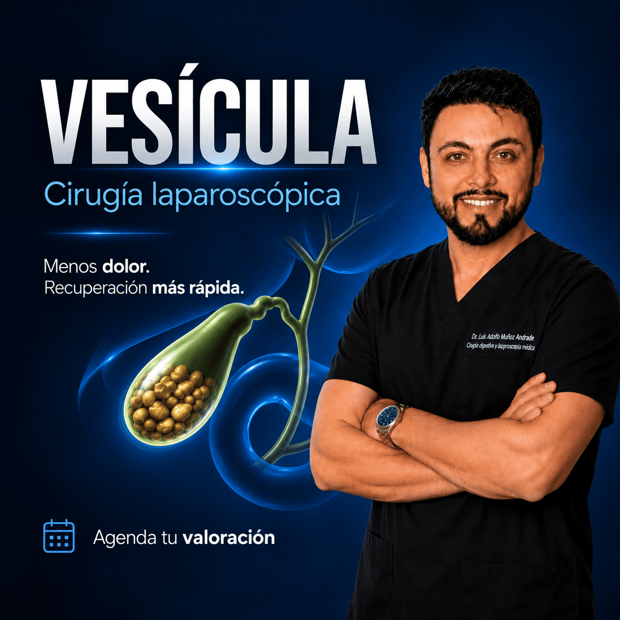 Cirugía laparoscópica de vesícula con el Dr. Luis Adrián Muñoz Andrade